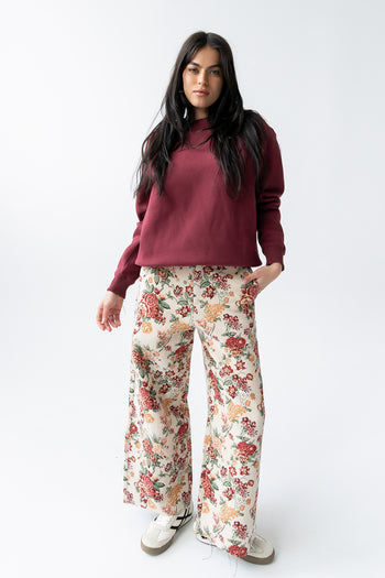Marie Oversized Sweatshirt in Burgundy - FINAL SALE