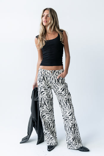 Moss Abstract Wide Leg Jeans