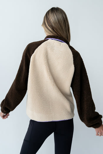 Milana Sherpa Pullover in Brown