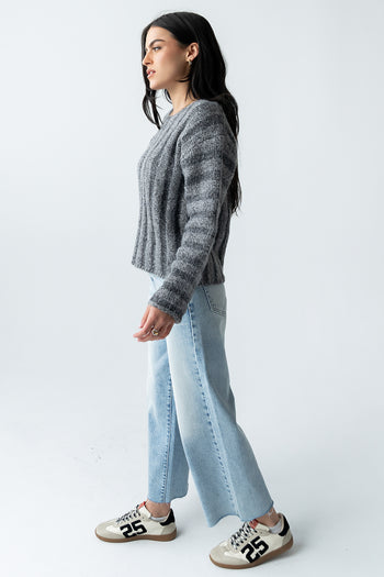 Zamara Ribbed Sweater in Charcoal - FINAL SALE