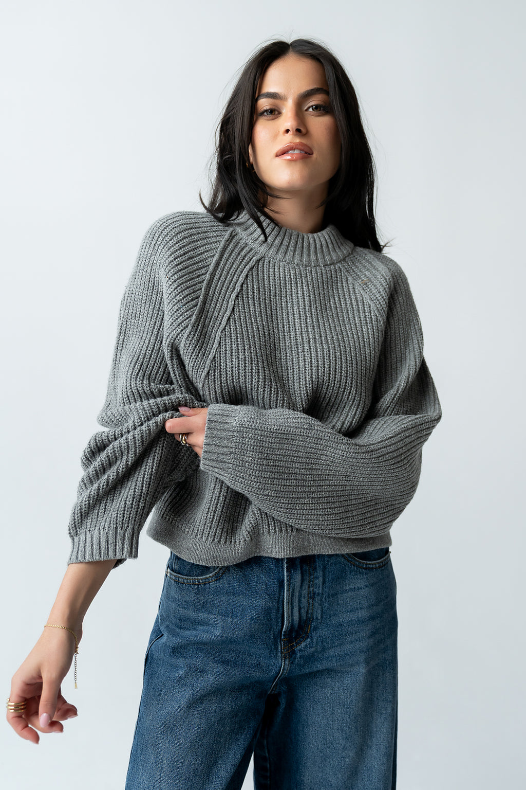 Shayla Knit Sweater in Grey - FINAL SALE