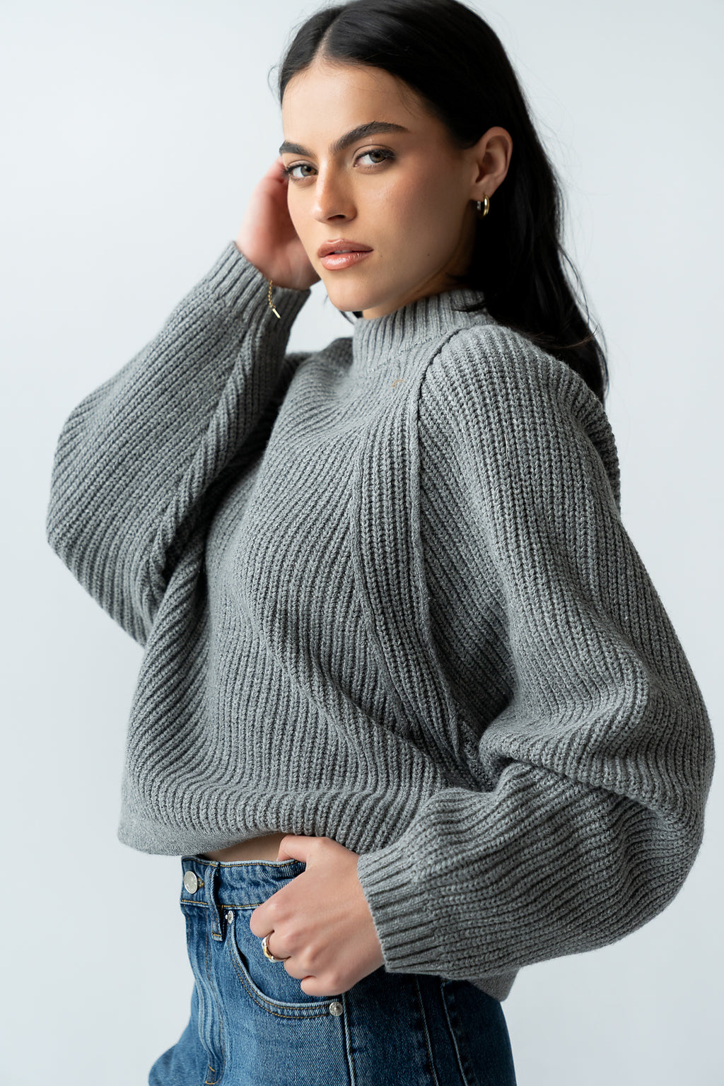 Shayla Knit Sweater in Grey - FINAL SALE