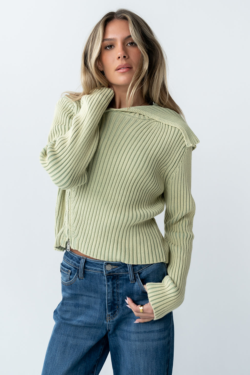 Beth Knit Jacket in Green