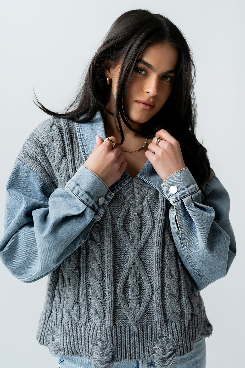 Selena Mixed Media Sweater - FINAL SALE