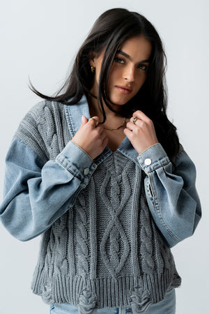 Selena Mixed Media Sweater - FINAL SALE