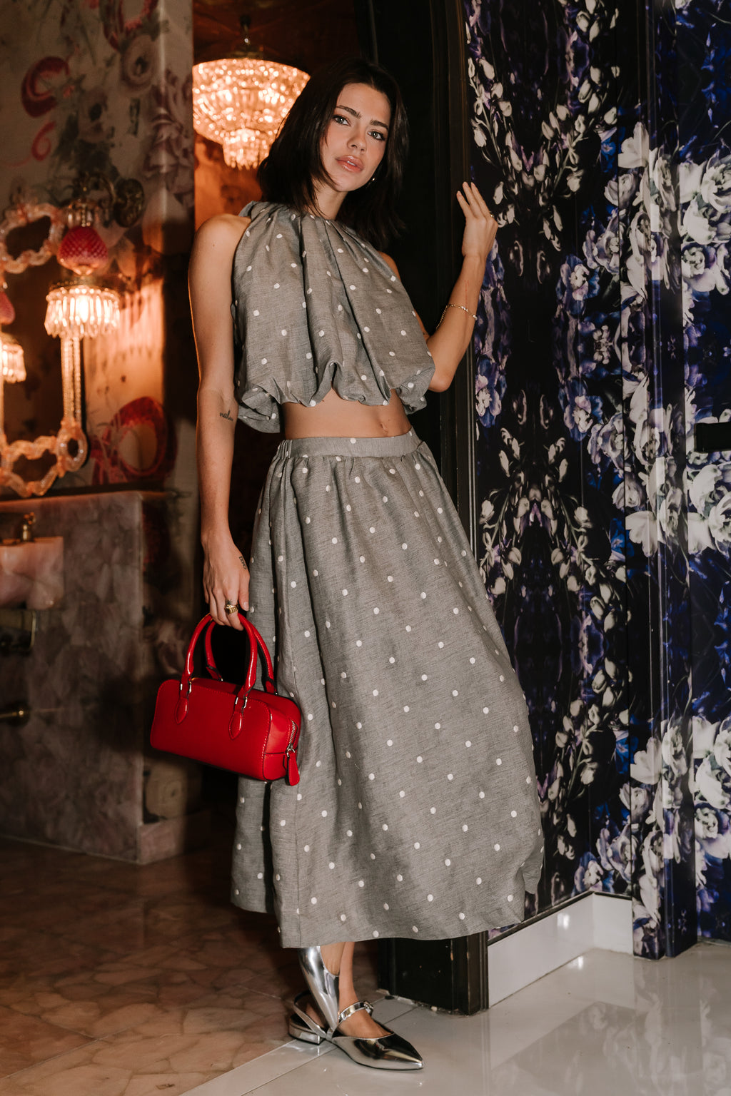 Jozie Polka Dot Midi Skirt - FINAL SALE