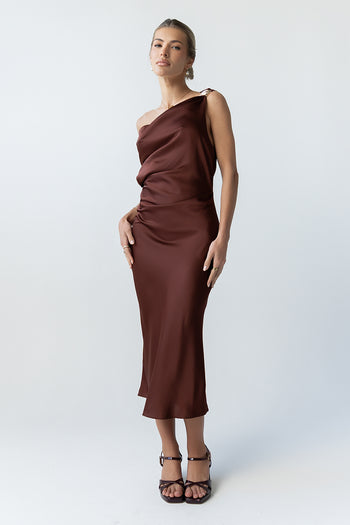 Marcella Satin Midi Dress