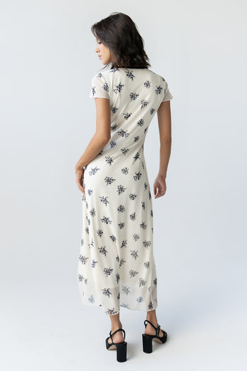 Neo Mesh Maxi Dress in Ivory