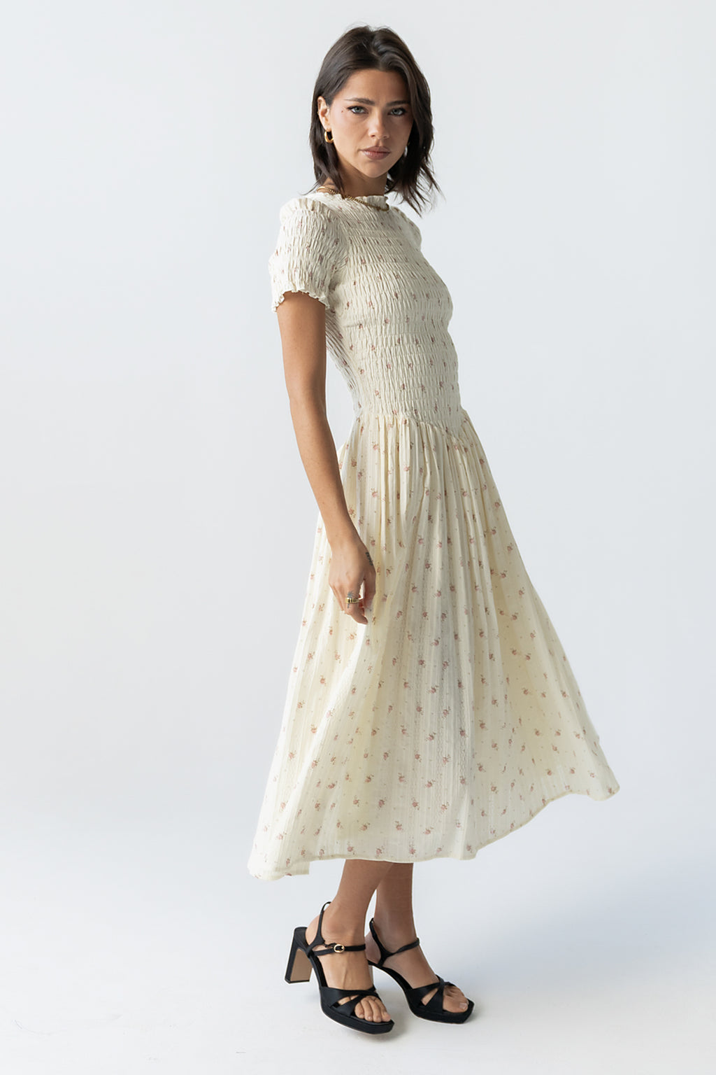 smocked midi dresses Jenny Smocked Midi Dress