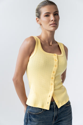Apollo Knit Tank Top in Yellow