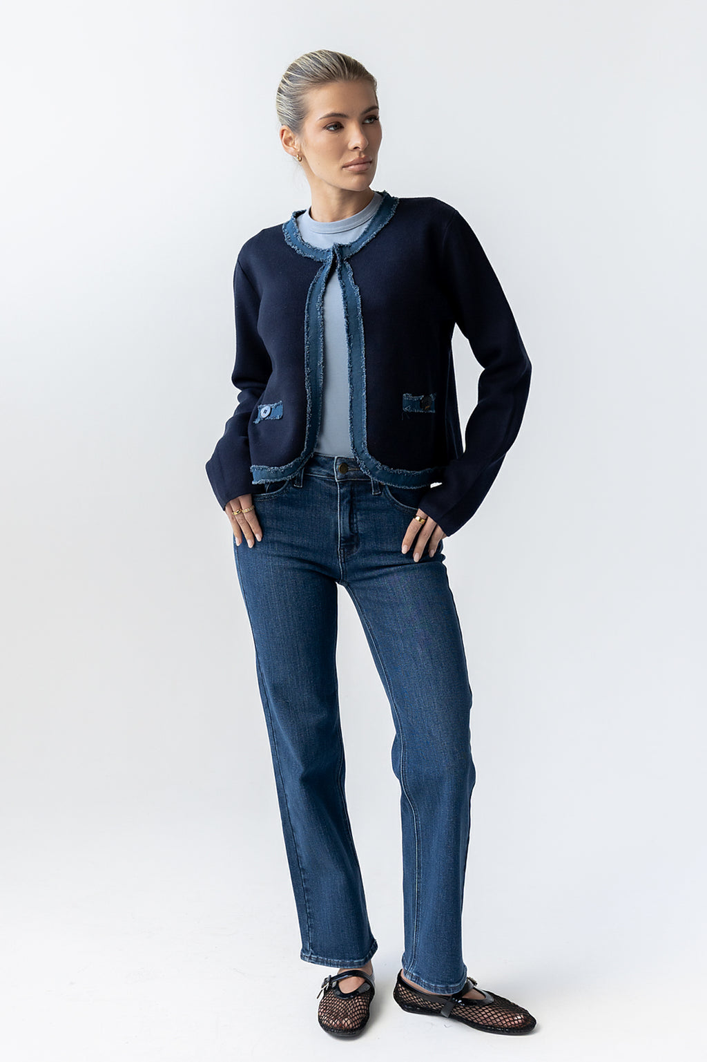 Topaz Contrast Cardigan - FINAL SALE