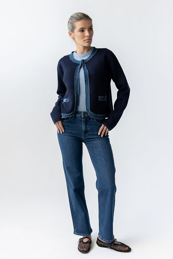 Topaz Contrast Cardigan - FINAL SALE