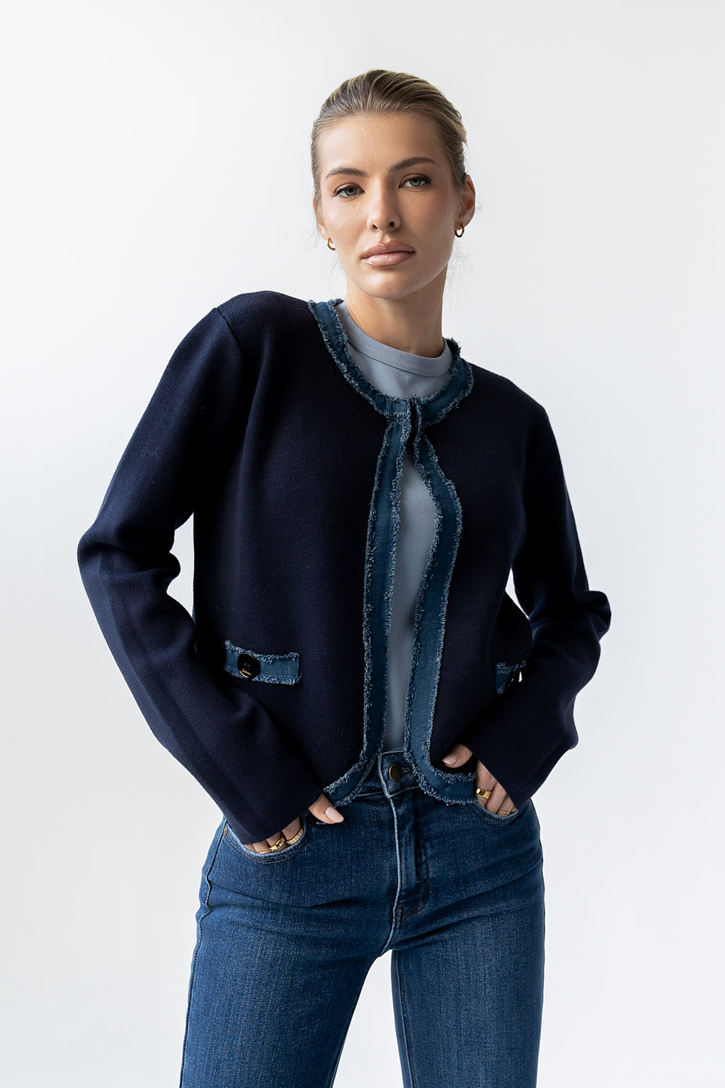 Topaz Contrast Cardigan - FINAL SALE