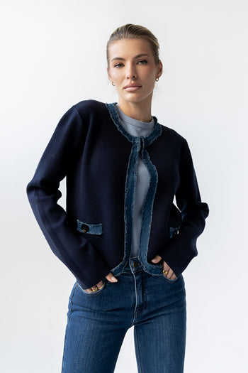 Topaz Contrast Cardigan - FINAL SALE