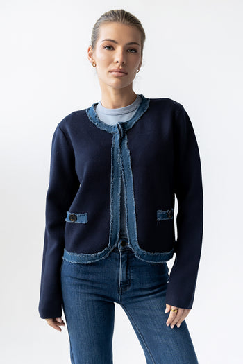 Topaz Contrast Cardigan - FINAL SALE