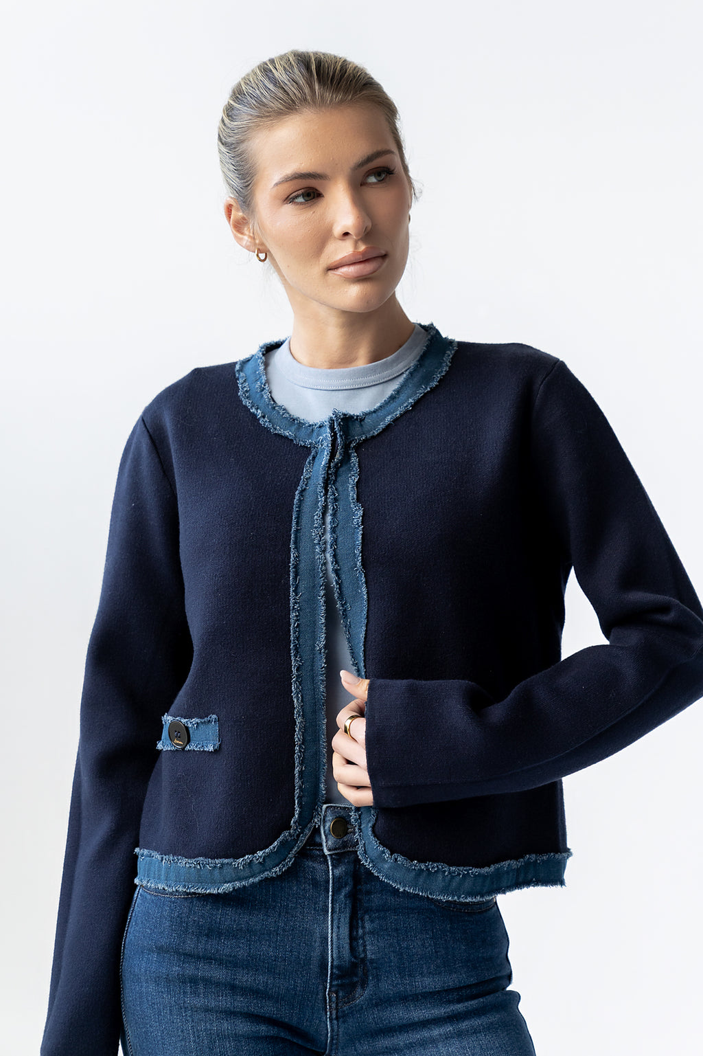 Topaz Contrast Cardigan - FINAL SALE