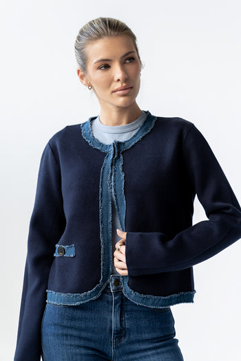 Topaz Contrast Cardigan - FINAL SALE
