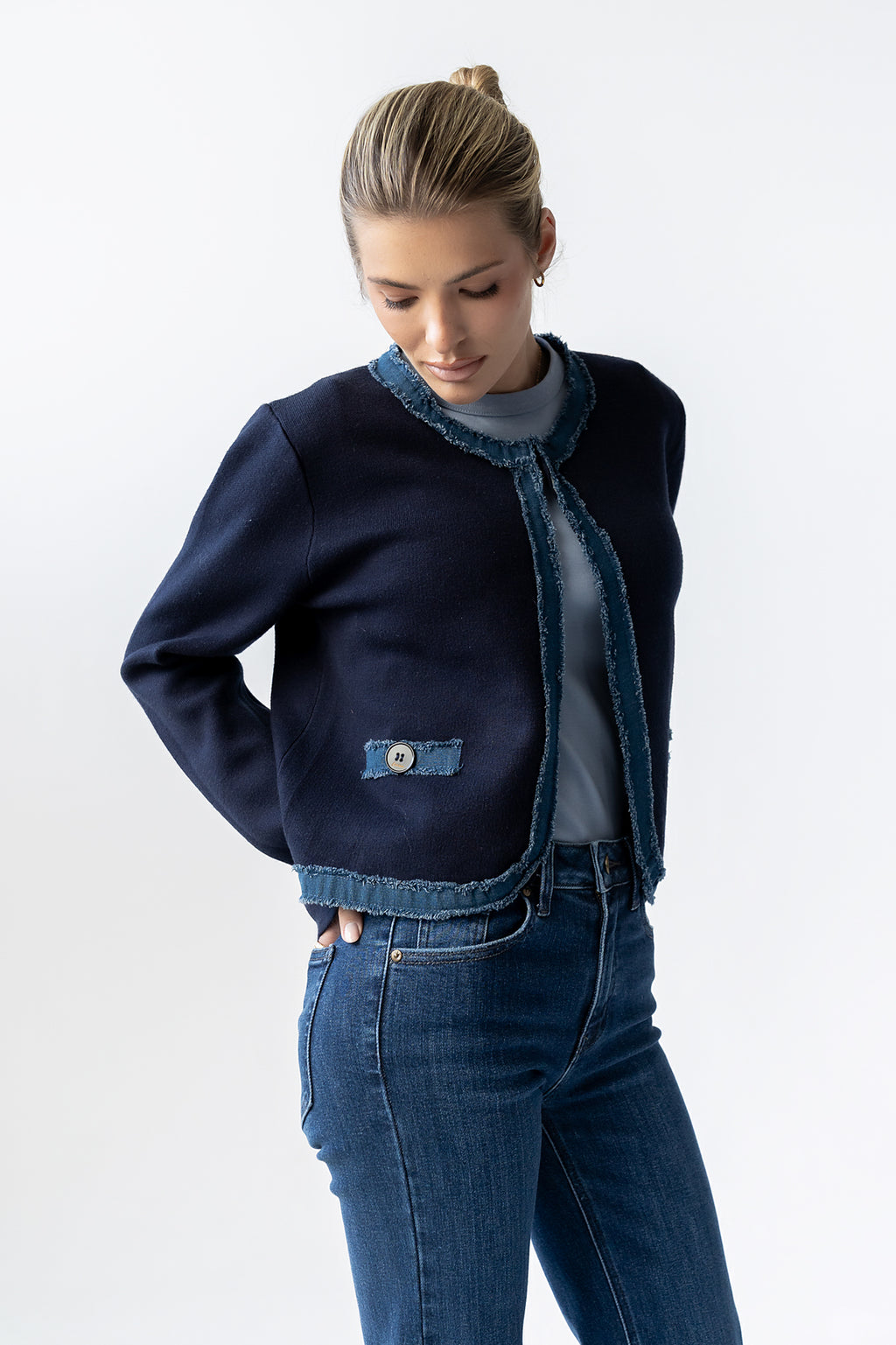 Topaz Contrast Cardigan - FINAL SALE