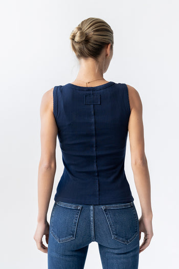 Apollo Knit Tank Top in Navy