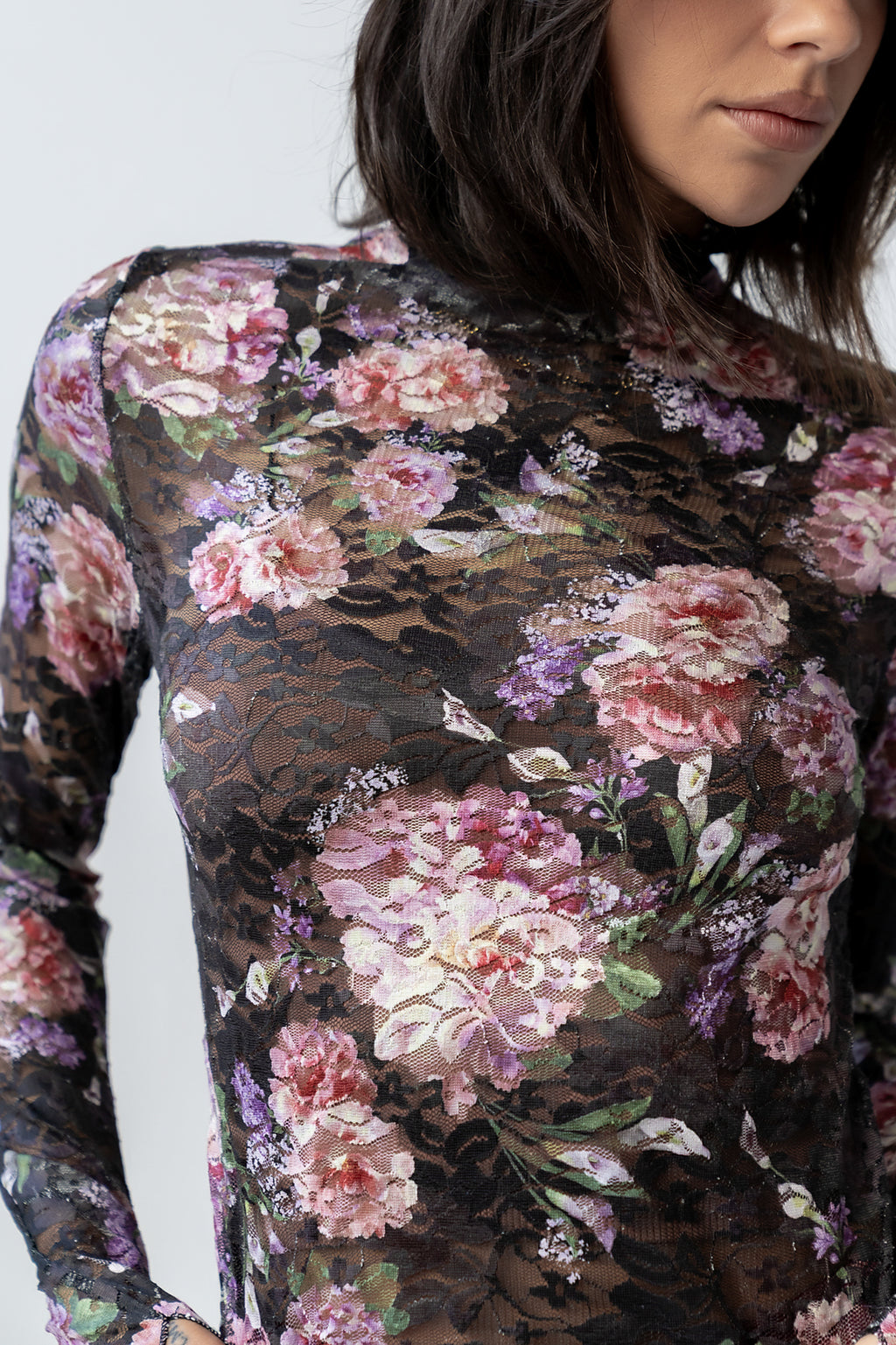 Winnie Floral Crinkle Top in Black - FINAL SALE