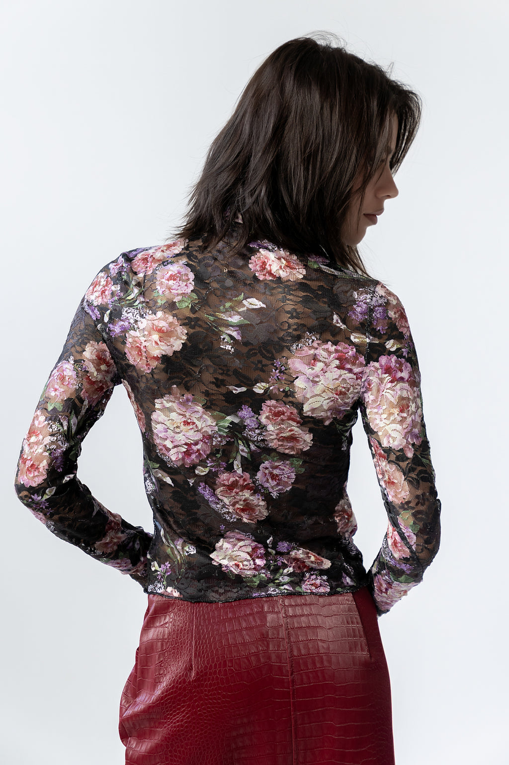 Winnie Floral Crinkle Top in Black - FINAL SALE