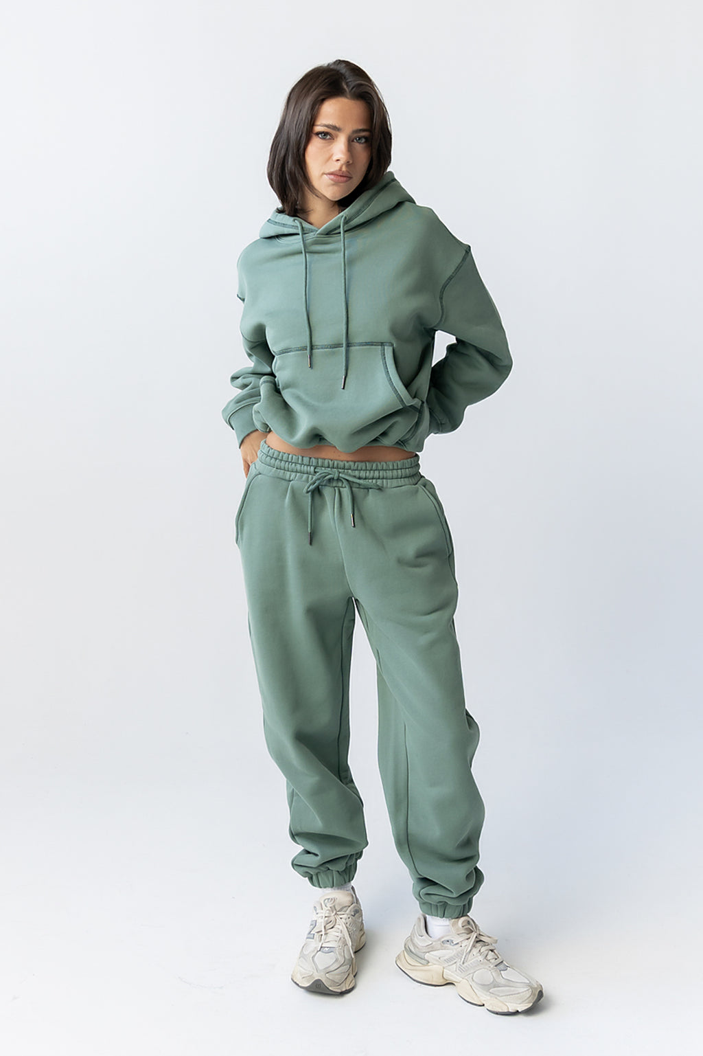 Mozie Contrast Joggers in Teal - FINAL SALE