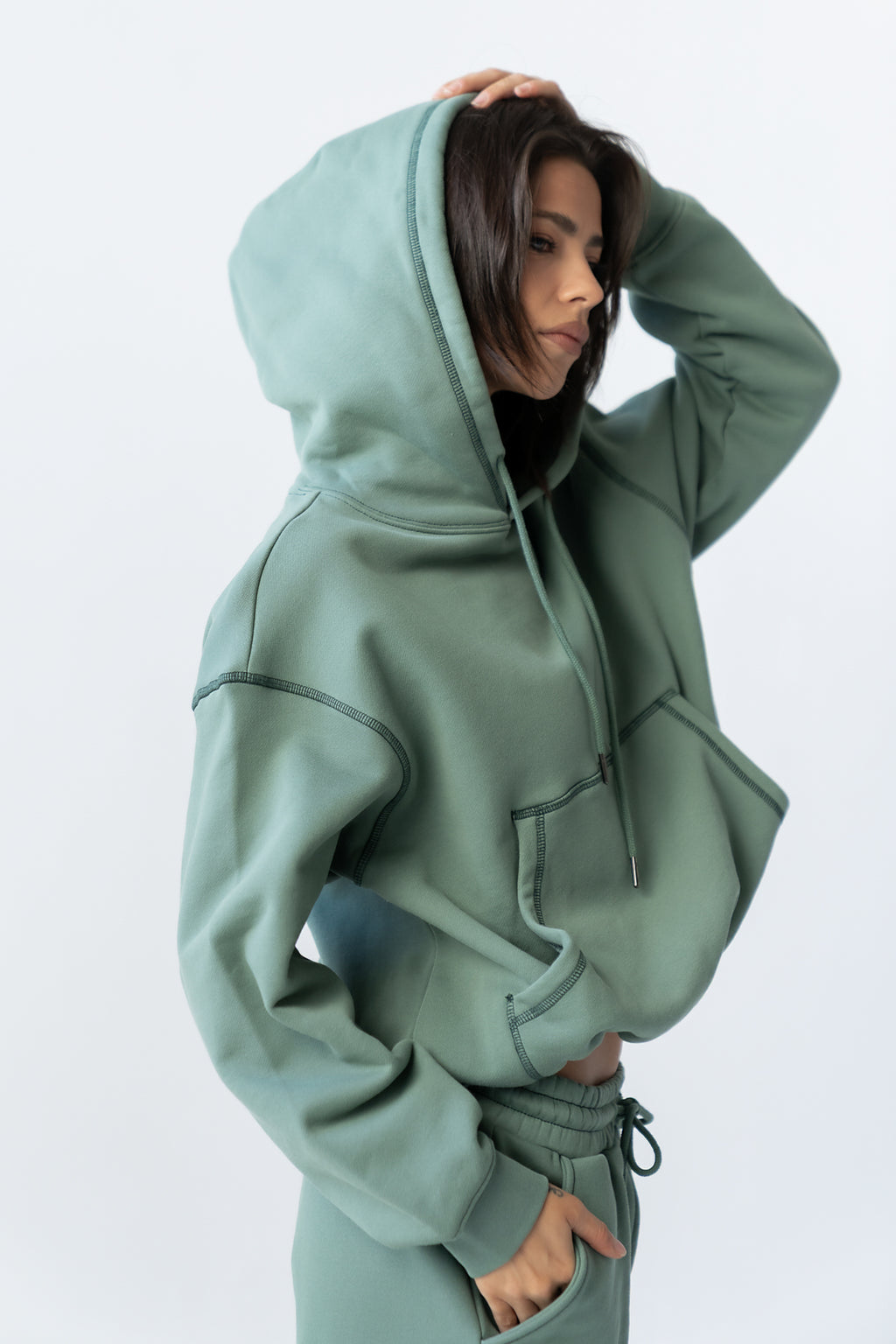 Mozie Contrast Sweatshirt in Teal - FINAL SALE