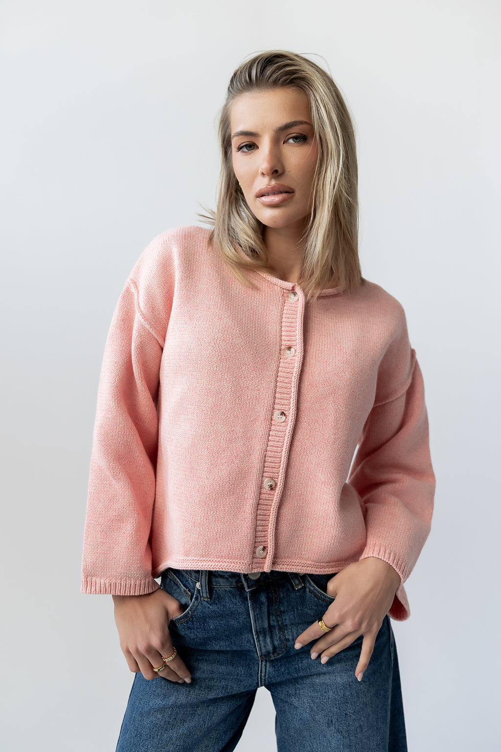 Carlie Knit Cardigan in Pink - FINAL SALE