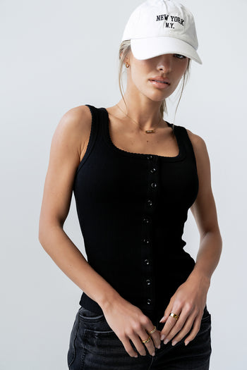 Apollo Knit Tank Top in Black