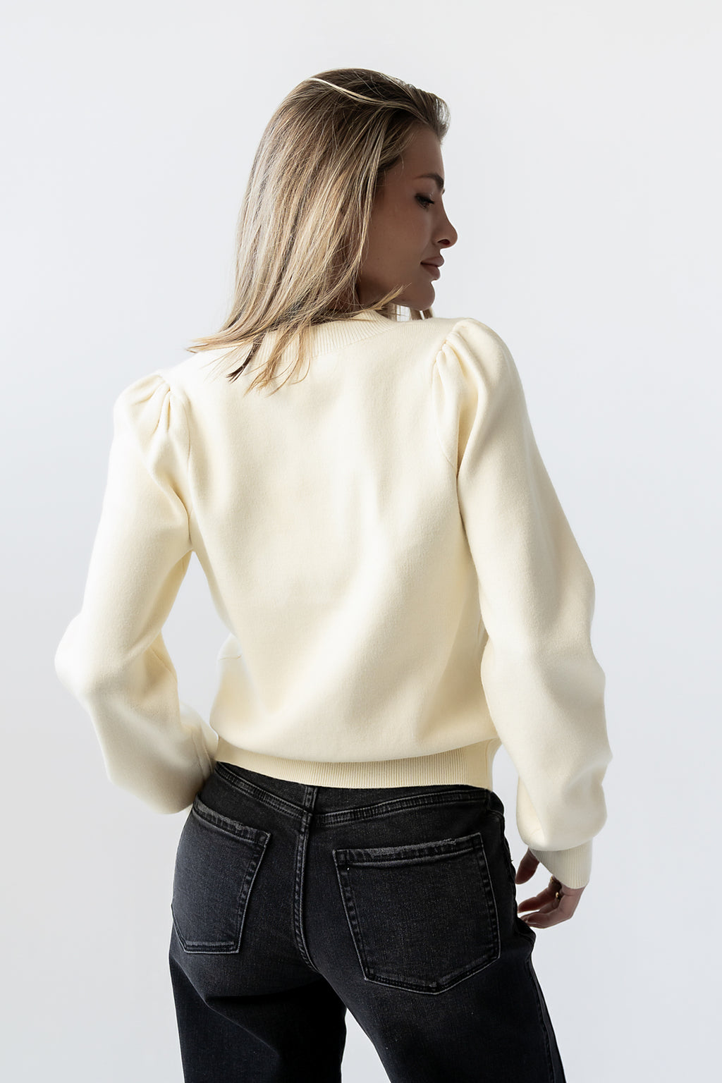 Tonya Bow Sweater in Cream - FINAL SALE