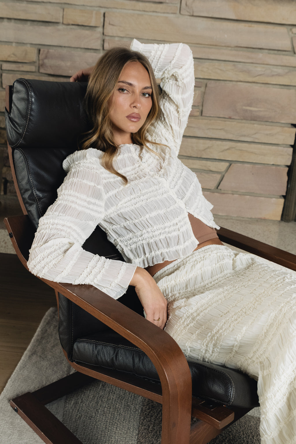 Marcus Chiffon Blouse in Cream