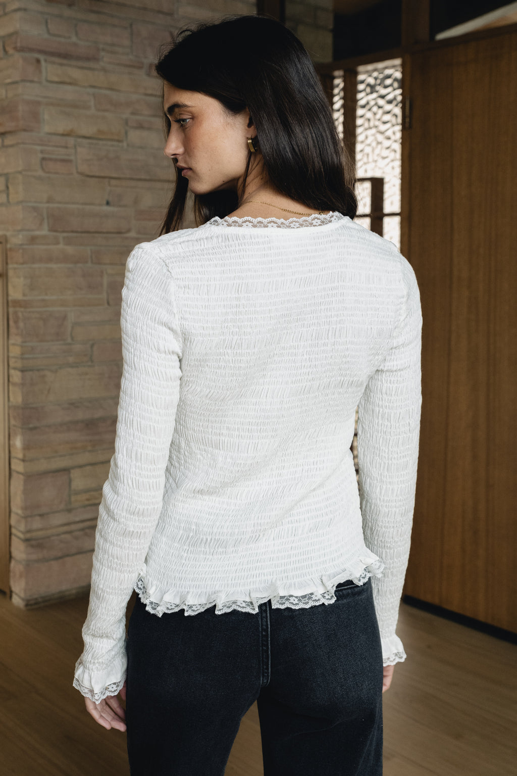 Warren Smocked Blouse in Ivory - FINAL SALE