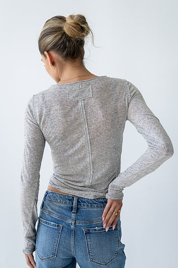 Mason Sheer Top in Heather Grey