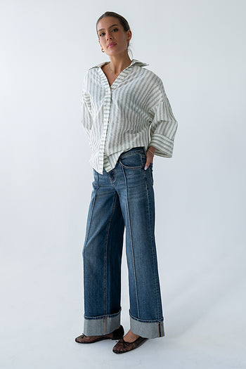 Parker Cuffed Wide Leg Jeans