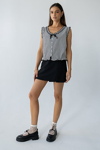 Calvin Gingham Tank in Black