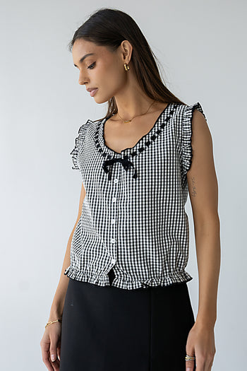 Calvin Gingham Tank in Black