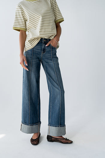 Parker Cuffed Wide Leg Jeans