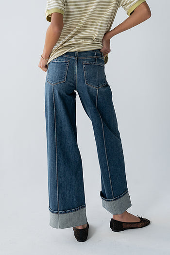 Parker Cuffed Wide Leg Jeans