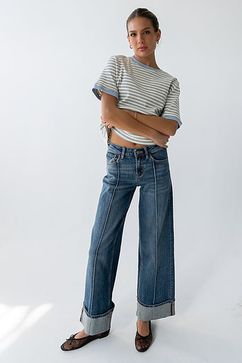 Parker Cuffed Wide Leg Jeans