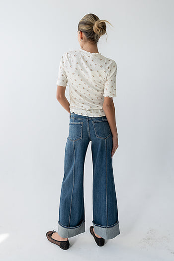 Parker Cuffed Wide Leg Jeans