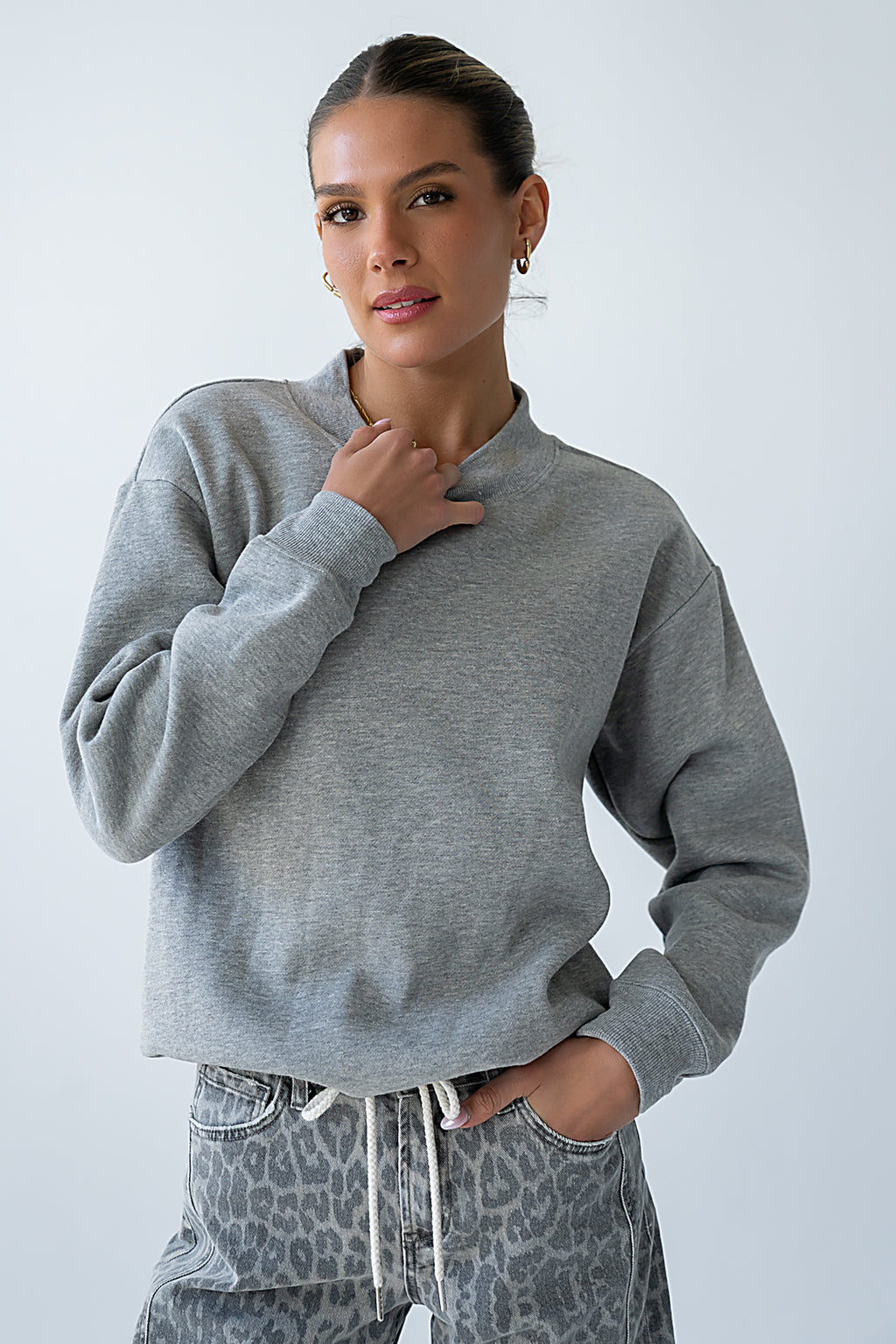 Marie Oversized Sweatshirt in Grey - FINAL SALE