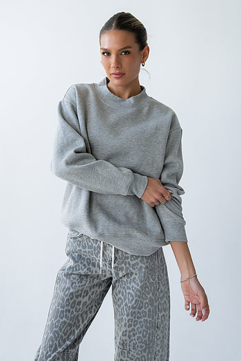 Marie Oversized Sweatshirt in Grey - FINAL SALE