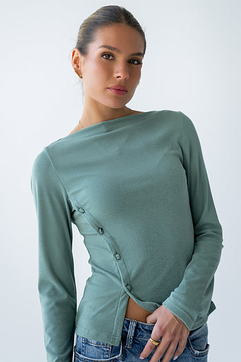 Ariya Asymmetrical Top in Green - FINAL SALE