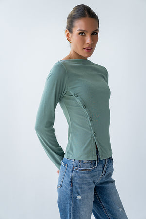 Ariya Asymmetrical Top in Green - FINAL SALE