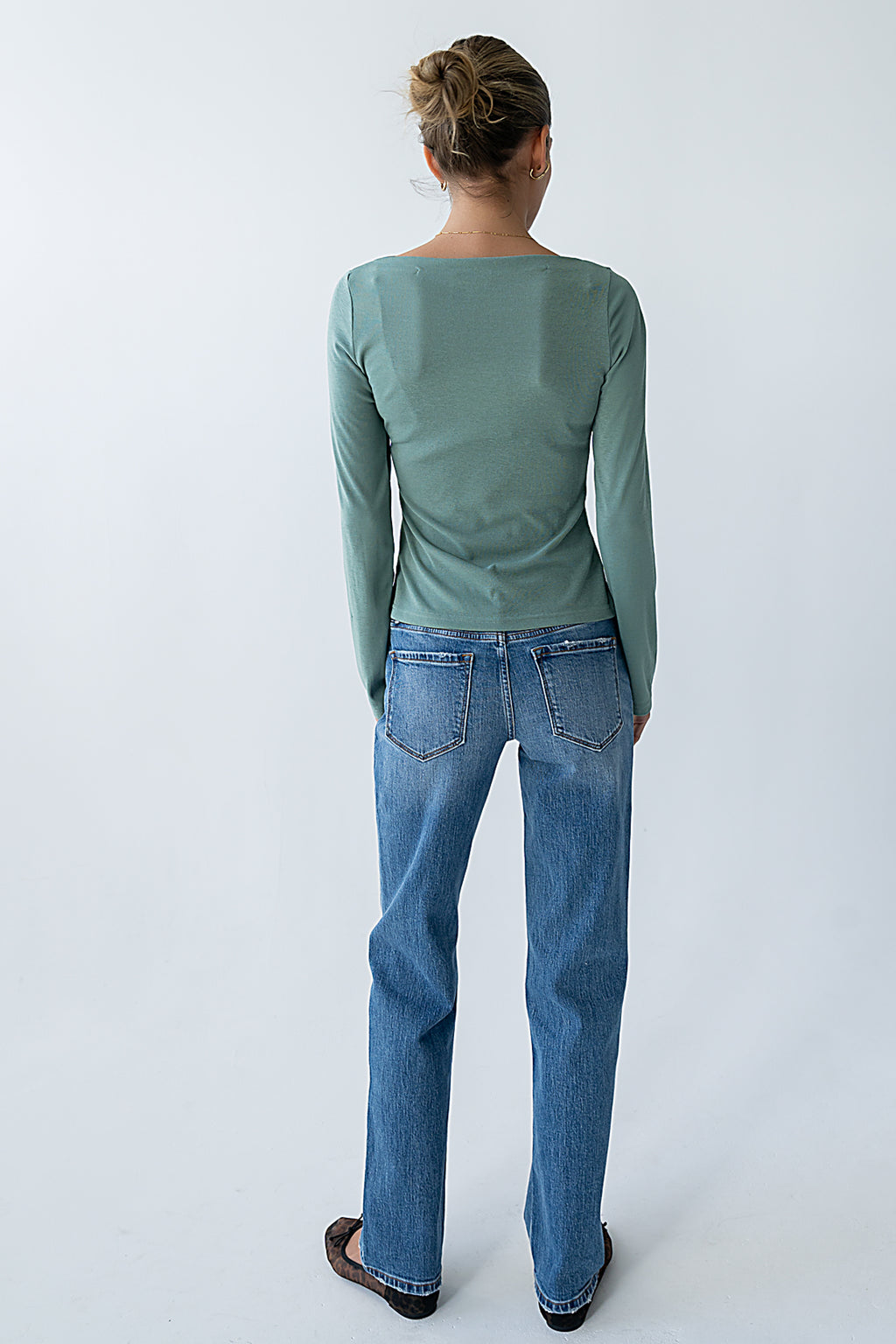 Ariya Asymmetrical Top in Green - FINAL SALE