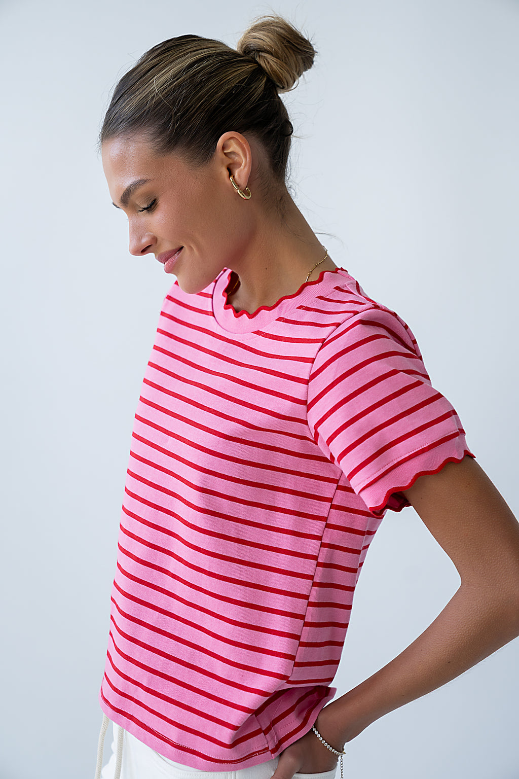 Walker Scalloped Top in Pink