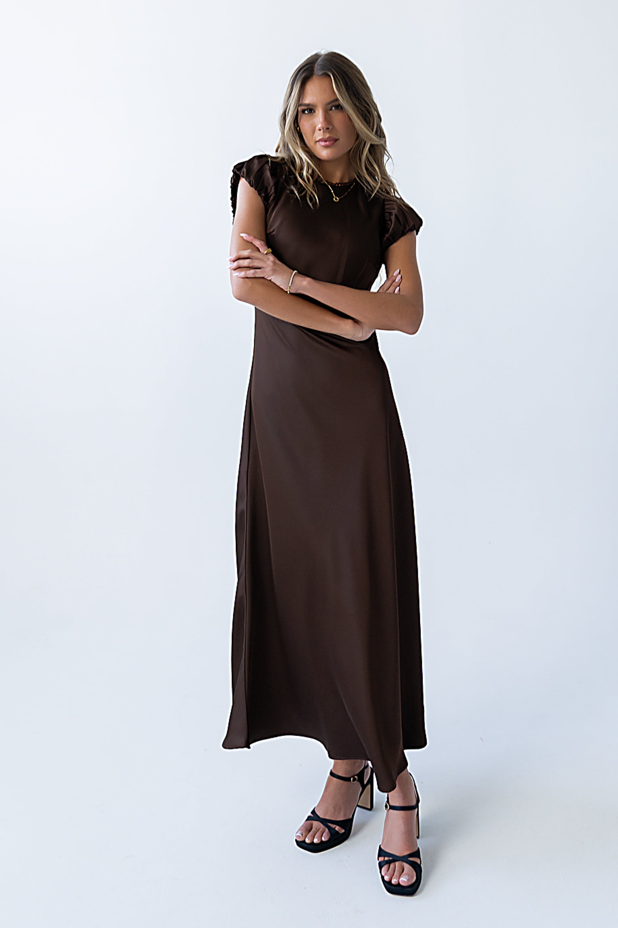 Ellianna Maxi Dress in Dark Brown Ellianna Maxi Dress in Dark Brown