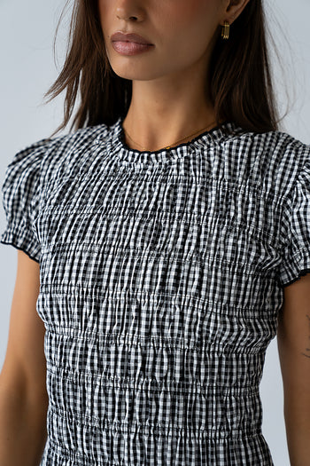 Opal Gingham Maxi Dress in Black