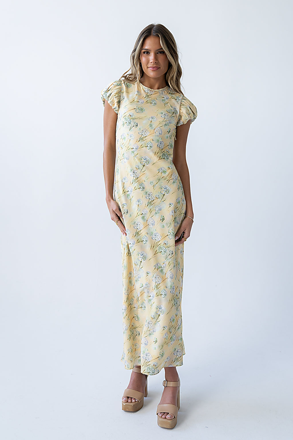 Ellianna Floral Maxi Dress in Butter Yellow