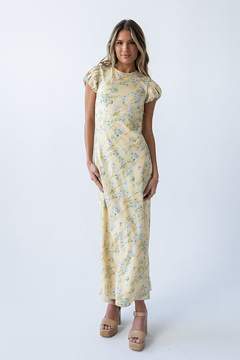 Ellianna Floral Maxi Dress in Butter Yellow